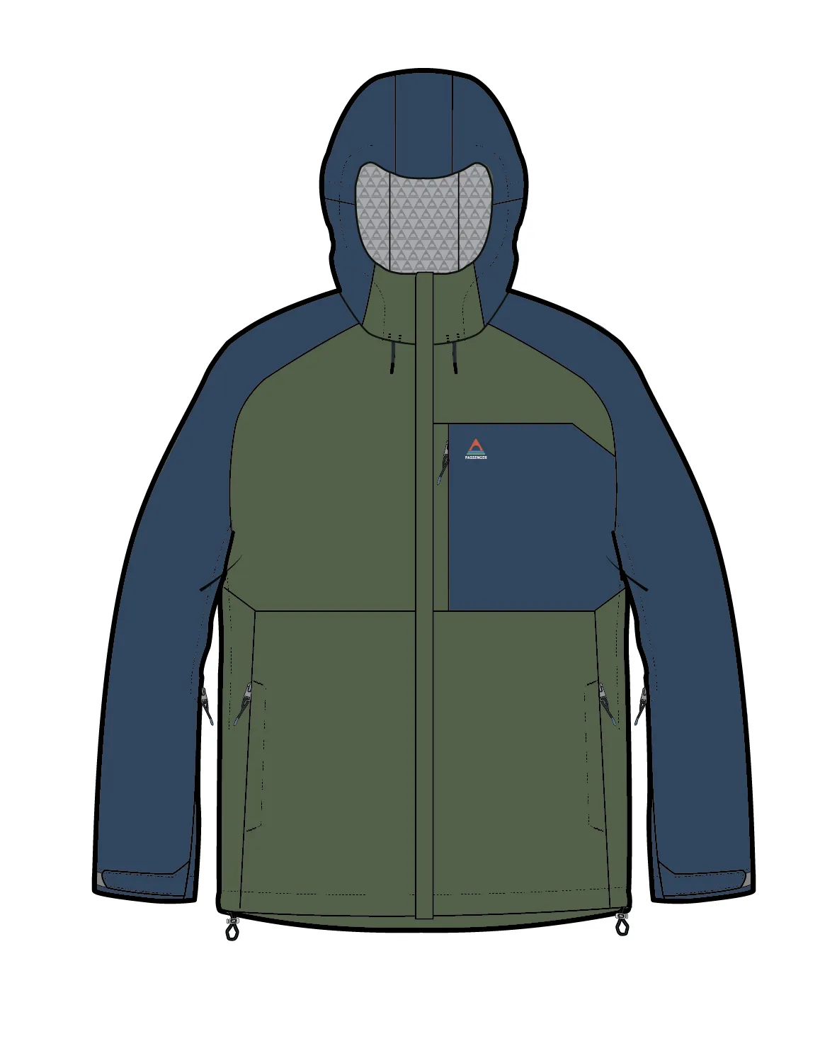 Trailscape Men's Recycled Waterproof Jacket - Dark Denim/Wild Green