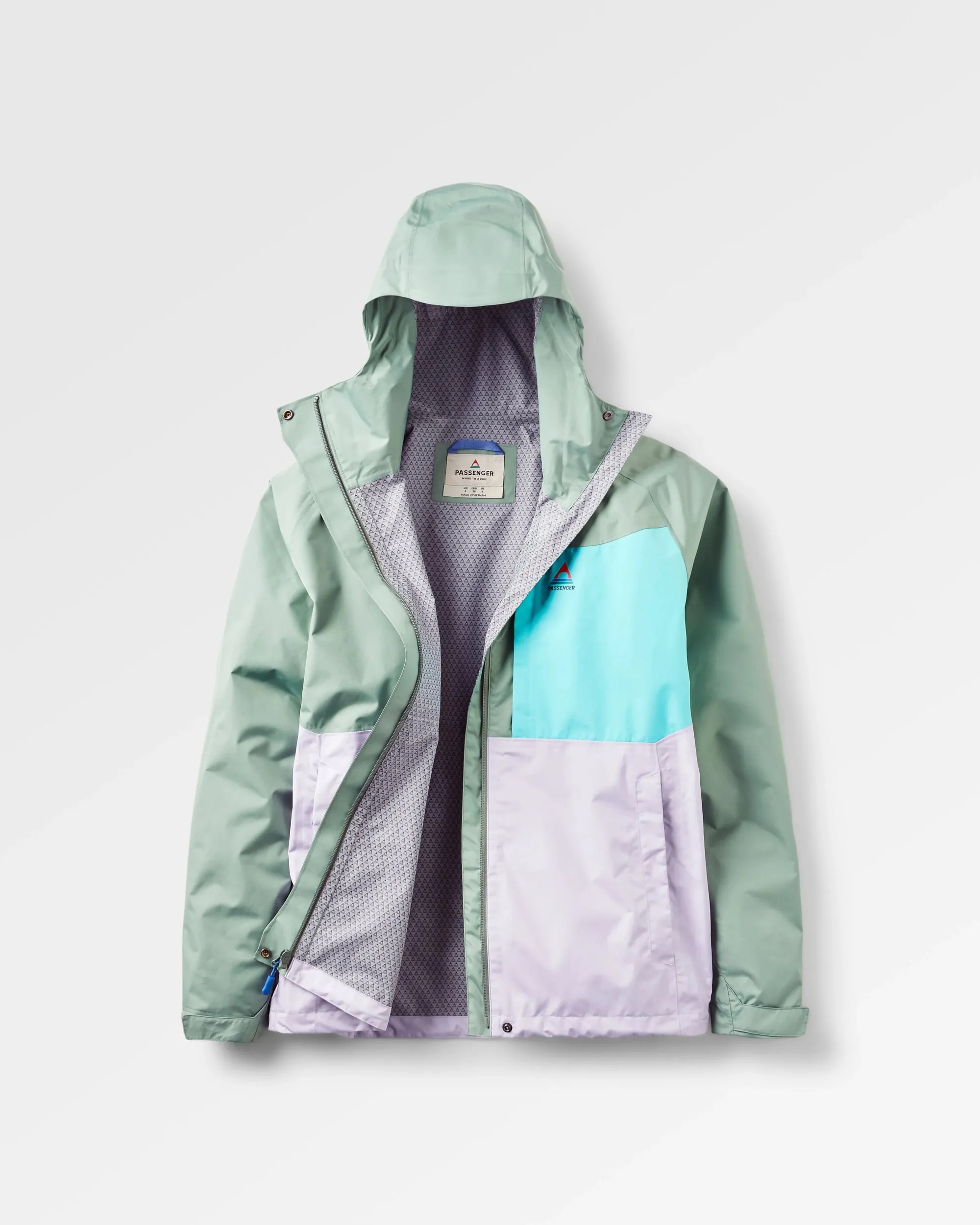 Trailscape Women's Recycled Waterproof Jacket - Pistachio/Lilac Mist/Aqua