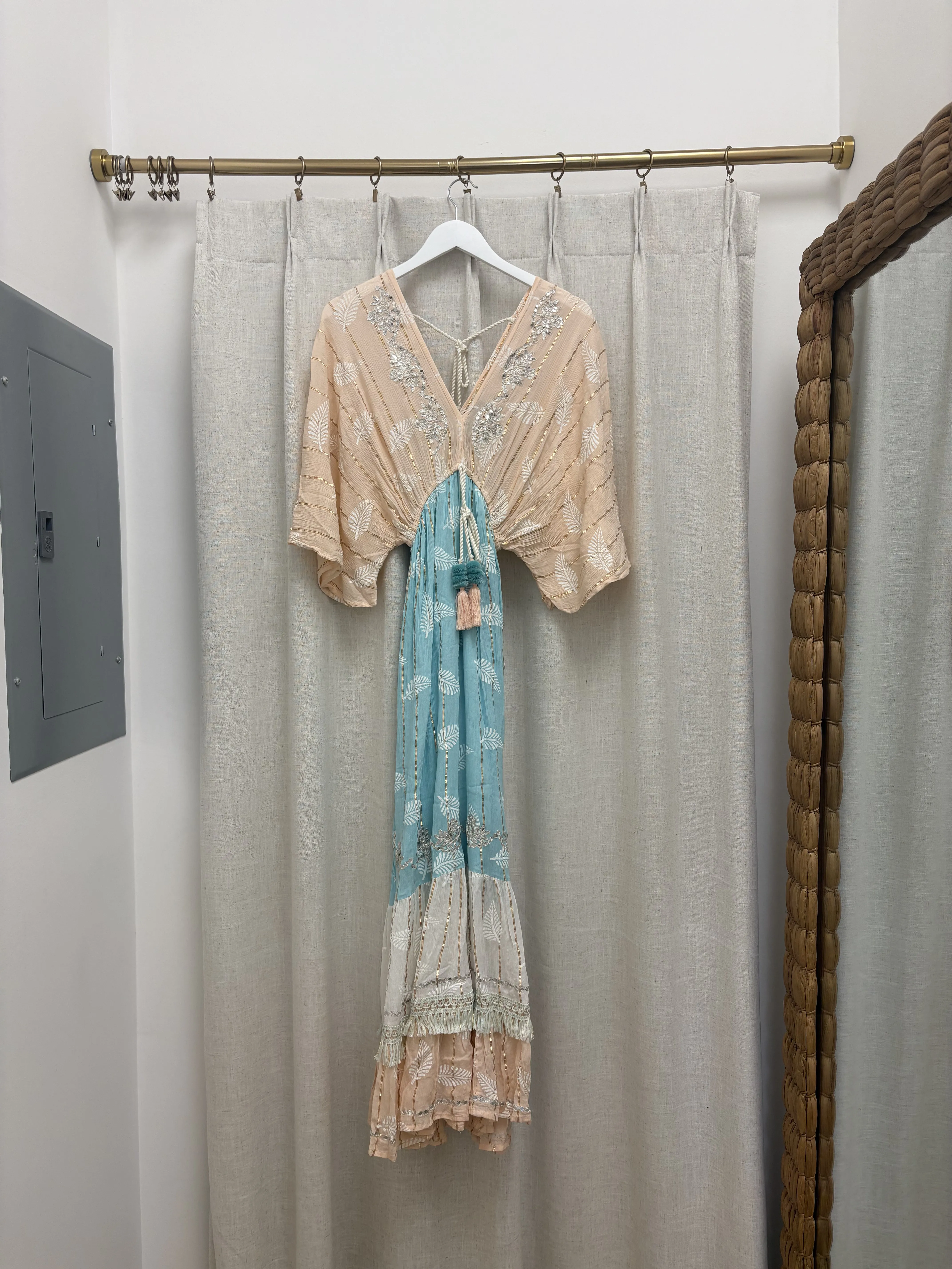 Tri Color Boho Maxi Dress