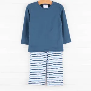 True Blue Pant Set, Blue Stripe