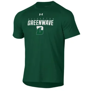 UA  Tech S/S Tee Green Wave Center D - Forest