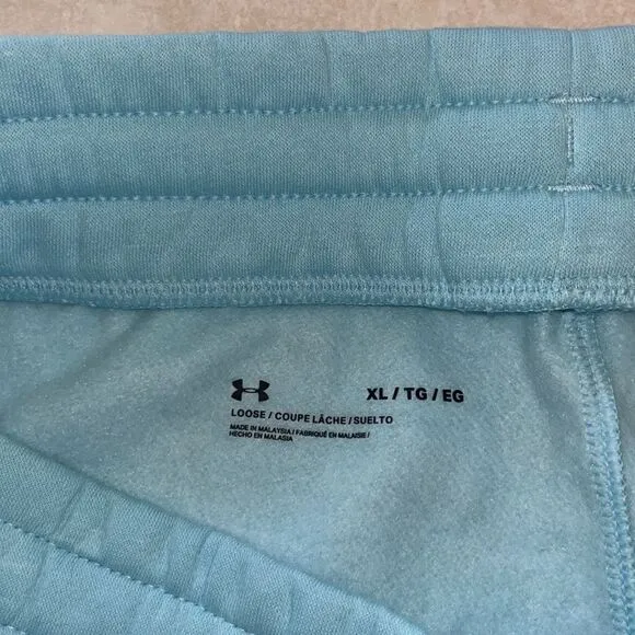 Under Armour Baby Blue Cotton Blend Loose Elastic PullOn Shorts w/ Drawstring-XL