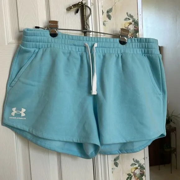 Under Armour Baby Blue Cotton Blend Loose Elastic PullOn Shorts w/ Drawstring-XL