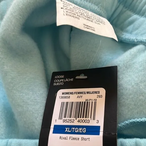 Under Armour Baby Blue Cotton Blend Loose Elastic PullOn Shorts w/ Drawstring-XL