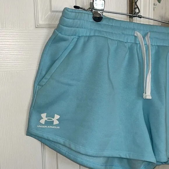 Under Armour Baby Blue Cotton Blend Loose Elastic PullOn Shorts w/ Drawstring-XL