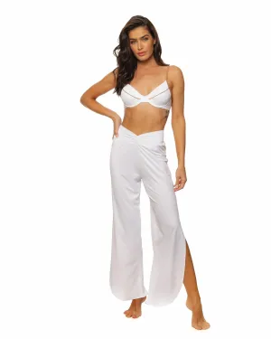 V Waist Side Slit Pants