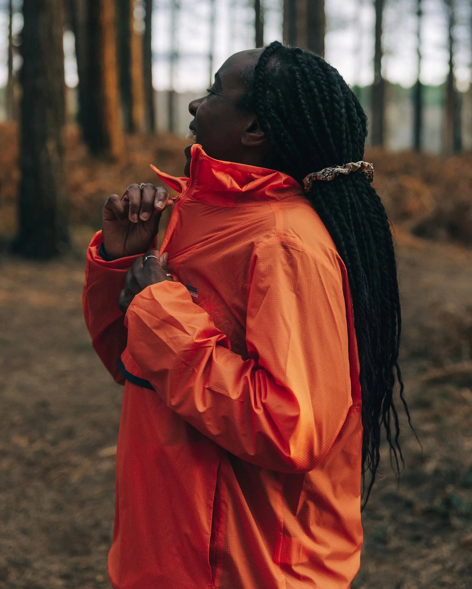 Viento Recycled Windshell Anorak - Ember Orange