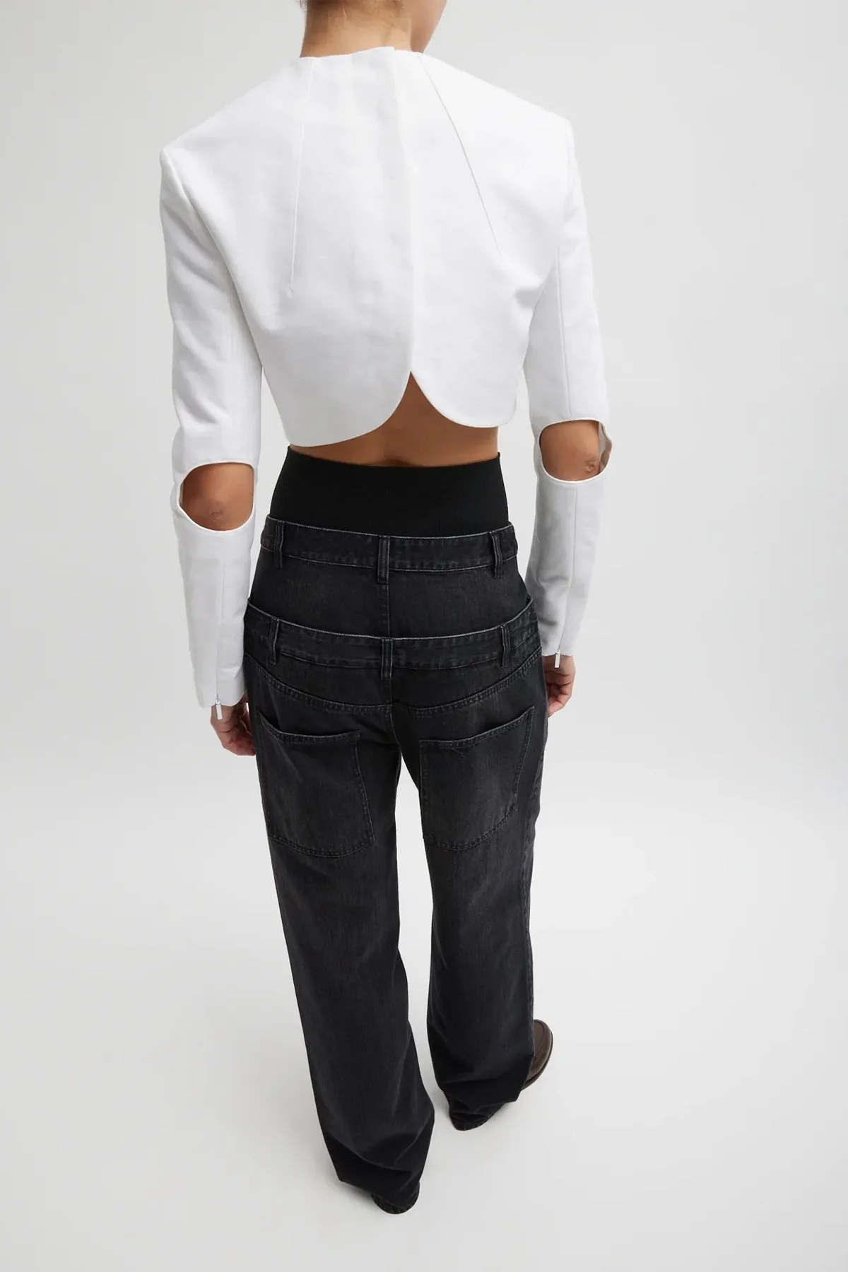 Vintage Black Denim Double Waisted Slouchy Carpenter Jean