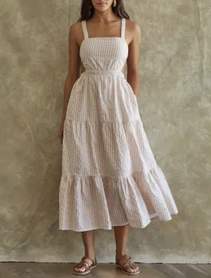 Vintage Coral and Ivory Dress