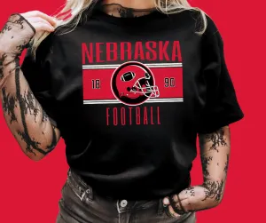 Vintage Red & Black Nebraska Football Black Tee