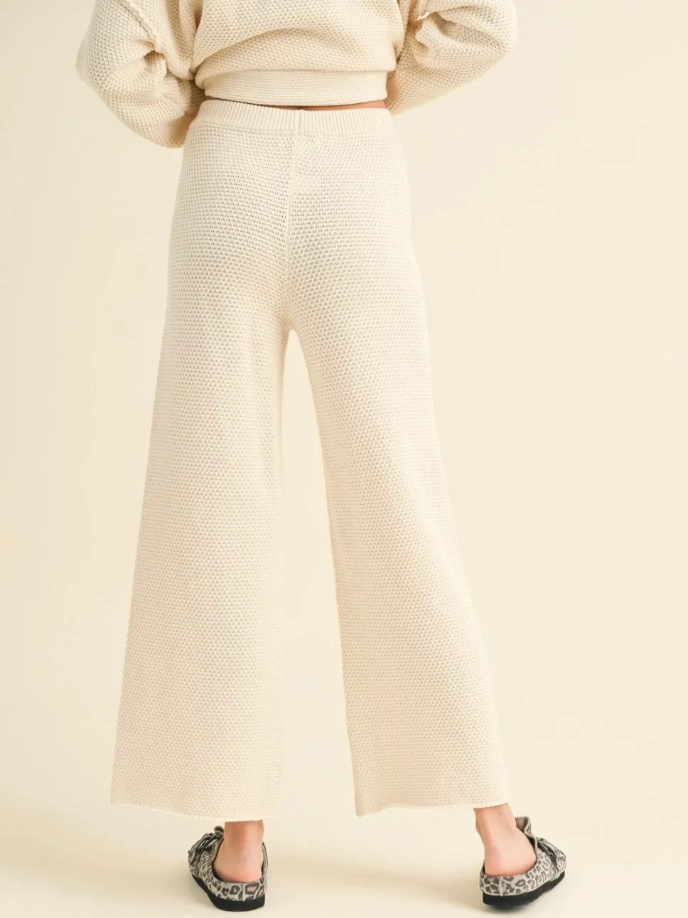 Waffle Knit Pants - Ivory
