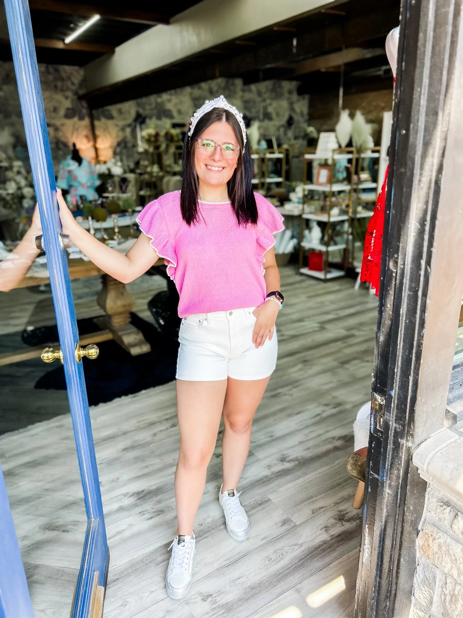 White Denim Shorts