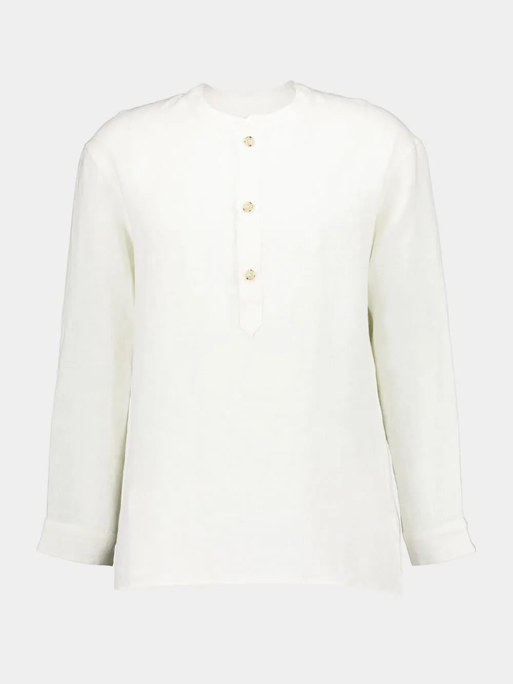 White Linen Popover Shirt