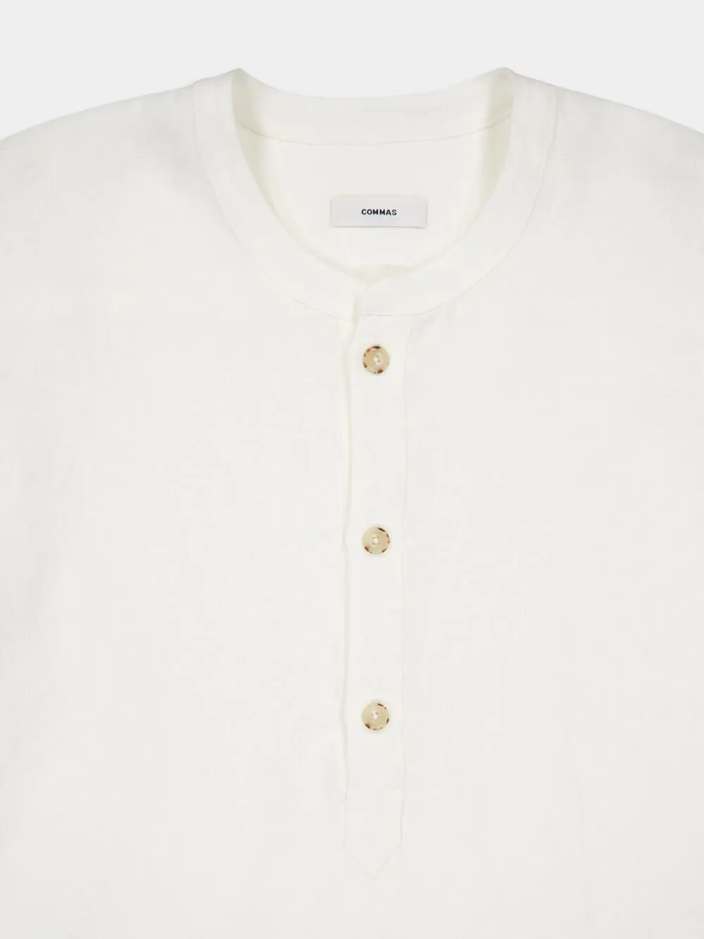 White Linen Popover Shirt