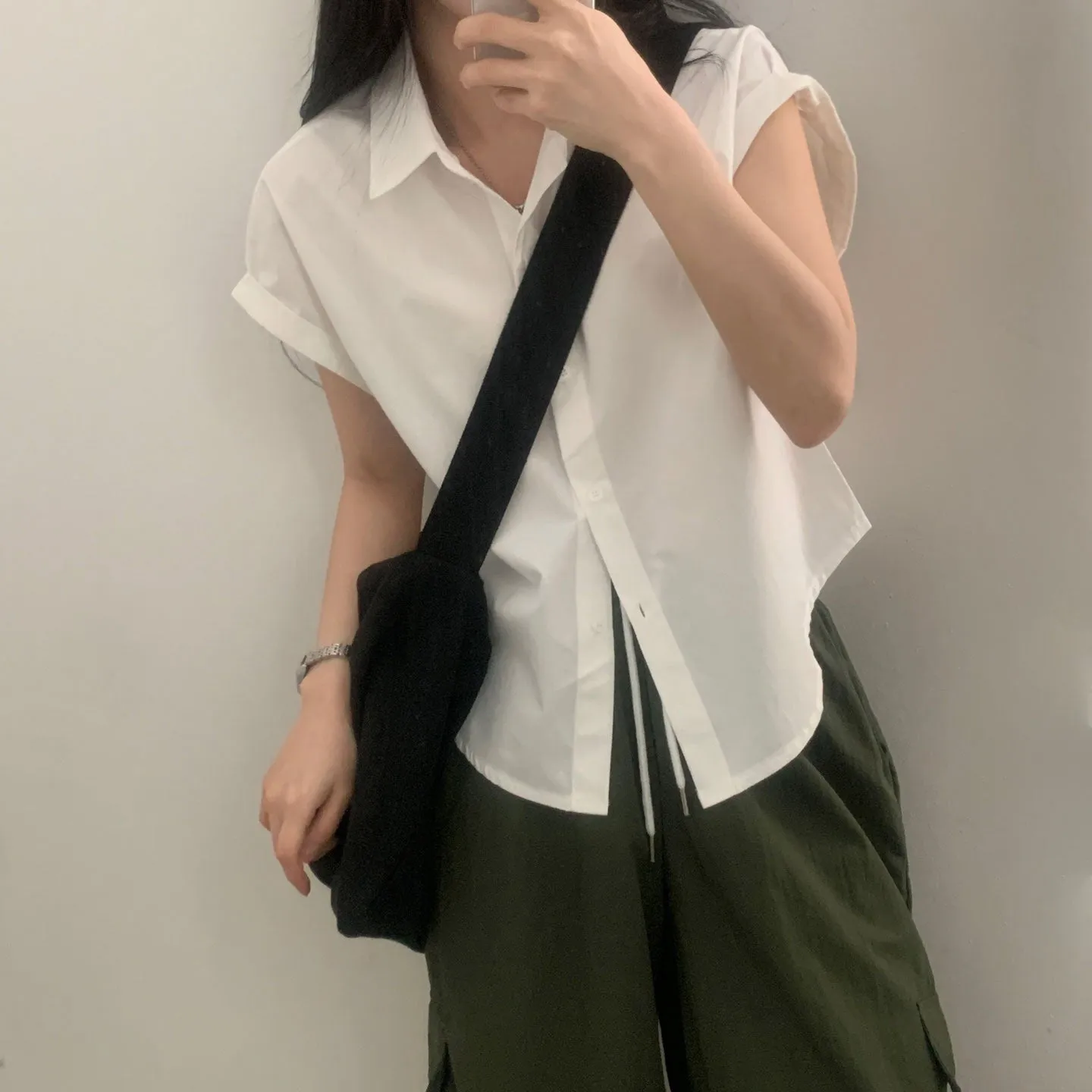 White Relaxed Sleeveless Shirt