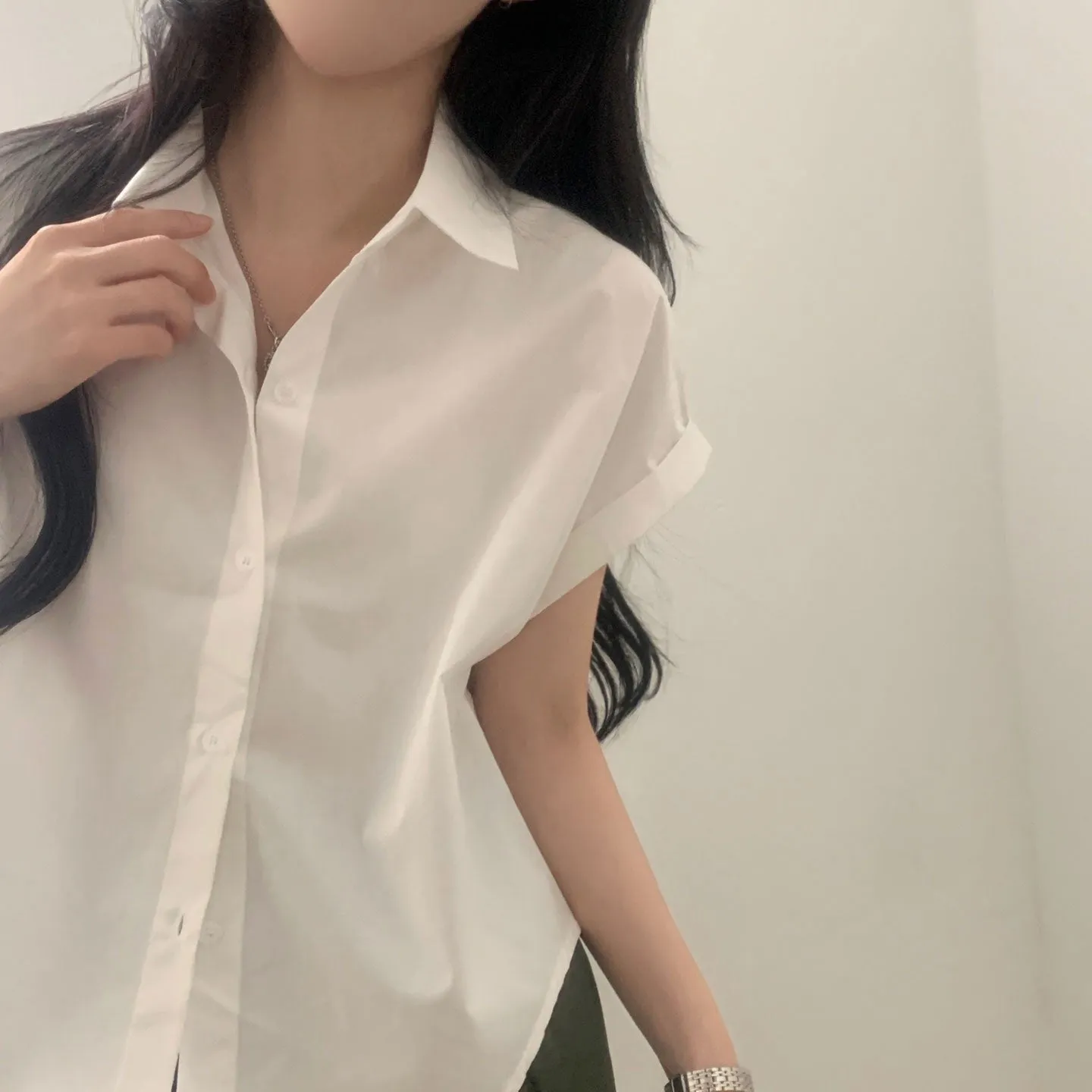 White Relaxed Sleeveless Shirt