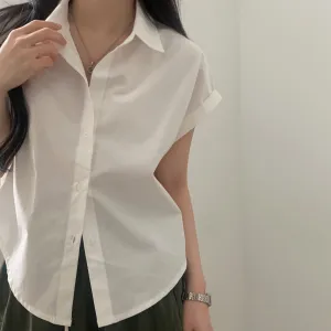 White Relaxed Sleeveless Shirt