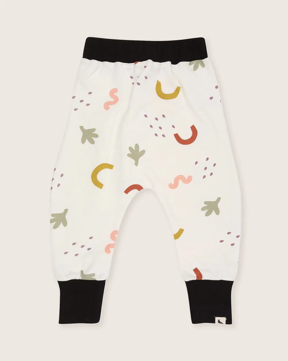 White Silhouette Print Joggers