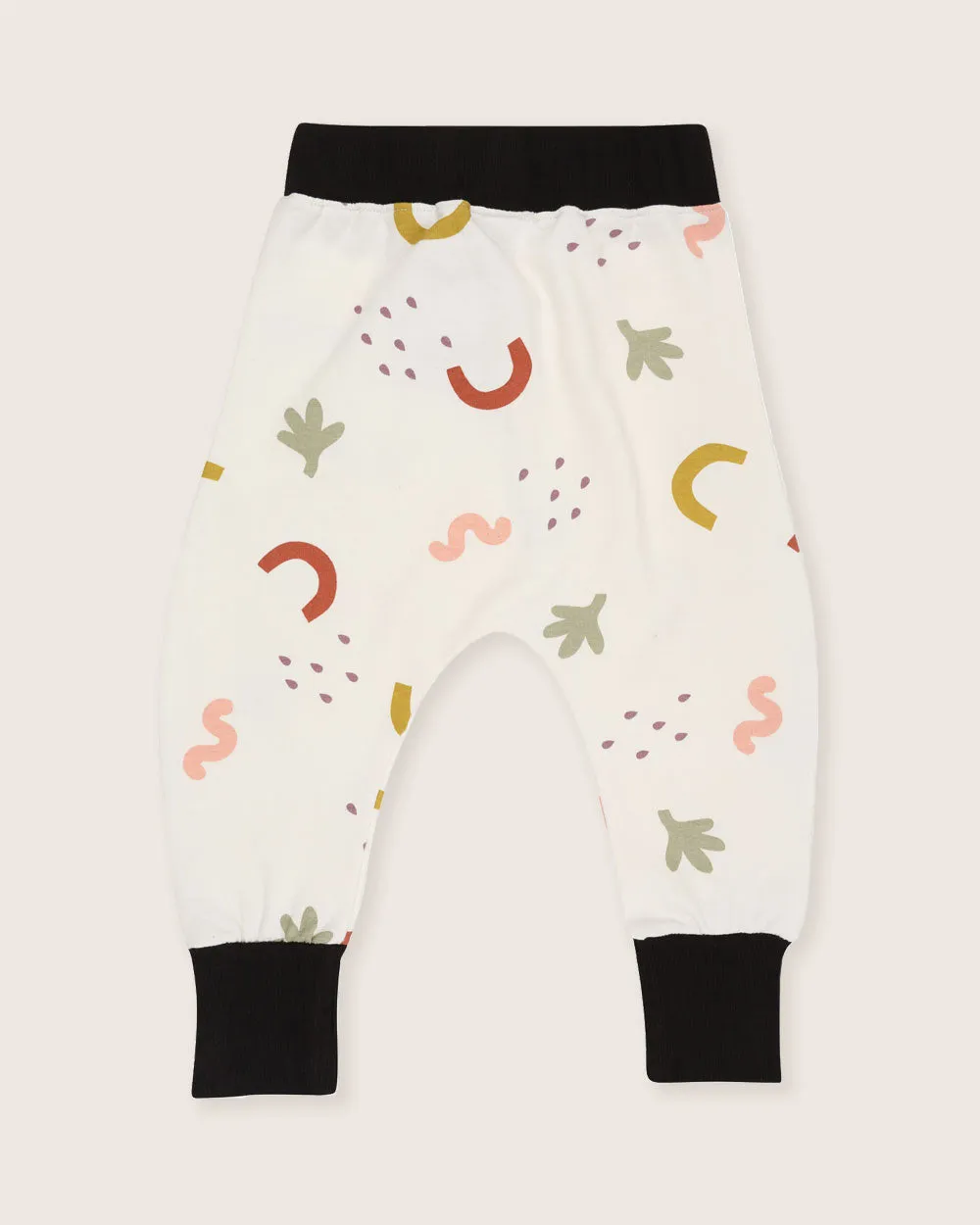 White Silhouette Print Joggers