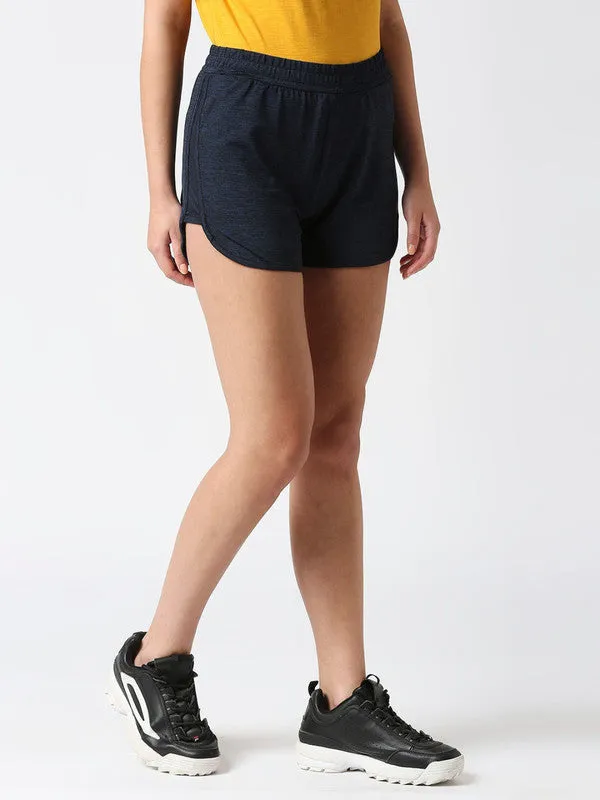 Women Blue Solid Shorts- FOXY SHORTS - SL-BL