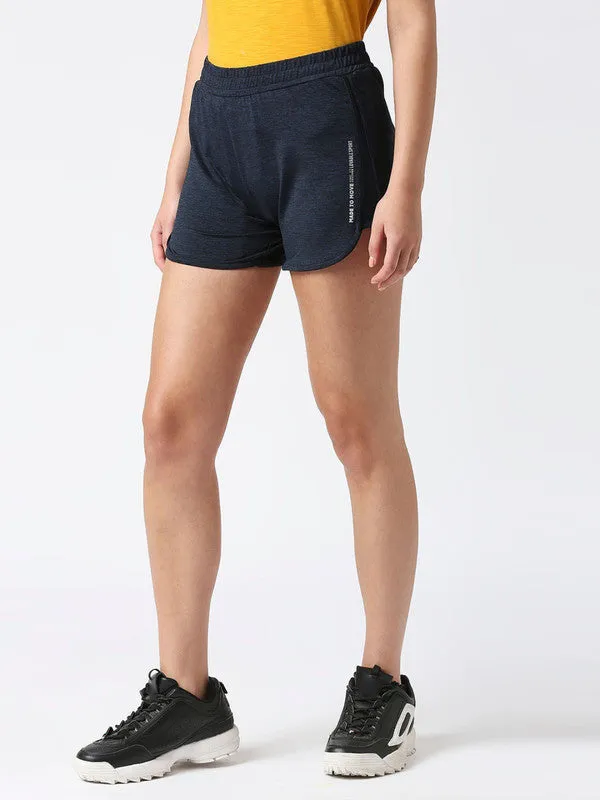 Women Blue Solid Shorts- FOXY SHORTS - SL-BL