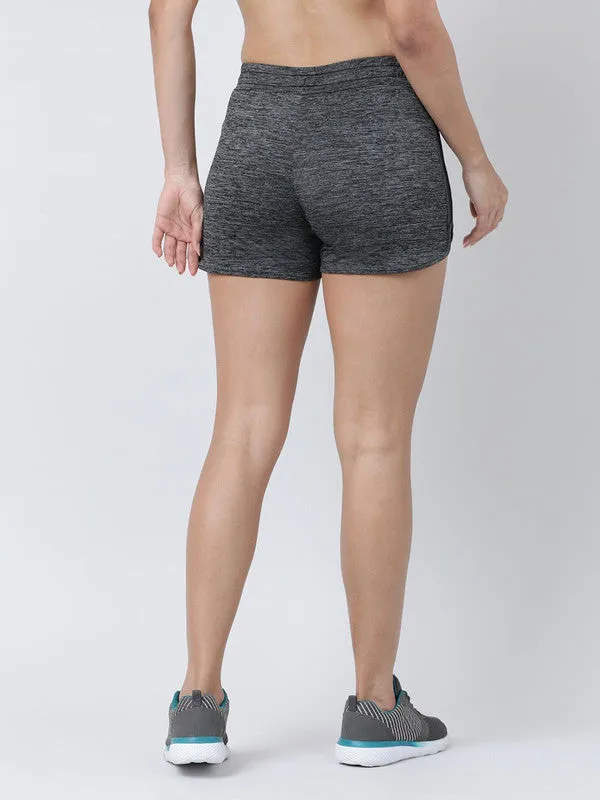 Women Dark Grey Solid Shorts-FOXY SHORTS-SL-DG