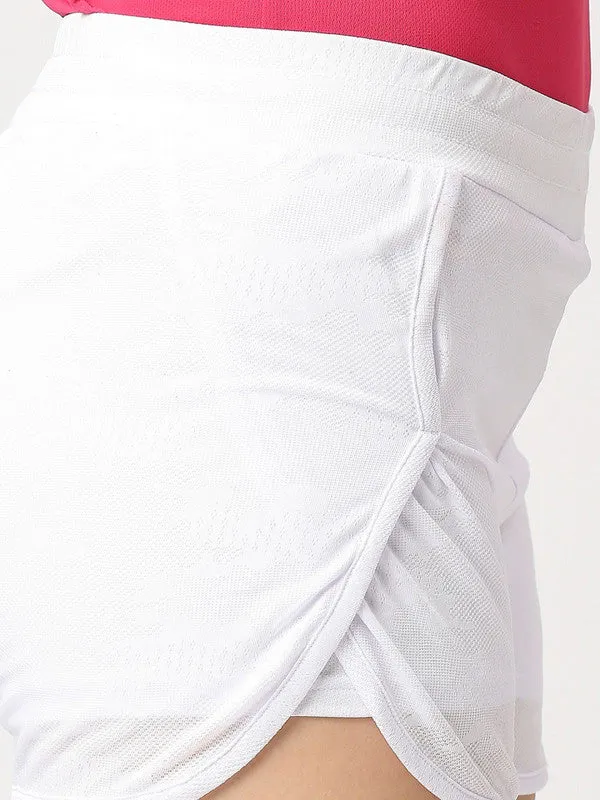 Women White Polyester Solid Slim Fit Shorts - ADVENTURE SHORT-WH