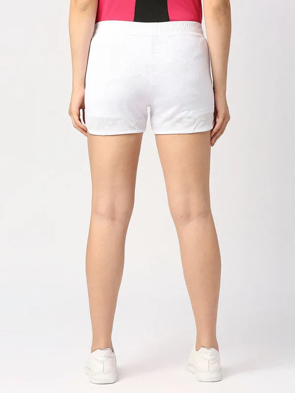 Women White Polyester Solid Slim Fit Shorts - ADVENTURE SHORT-WH