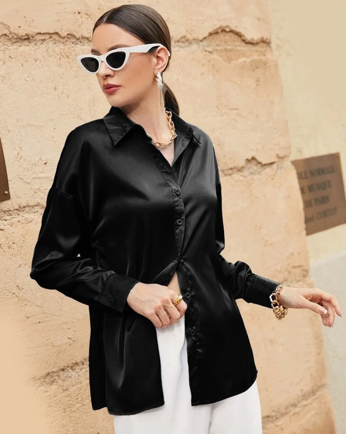 Women’s Relaxed Fit Silk Shirt – Luxurious Comfort & Style