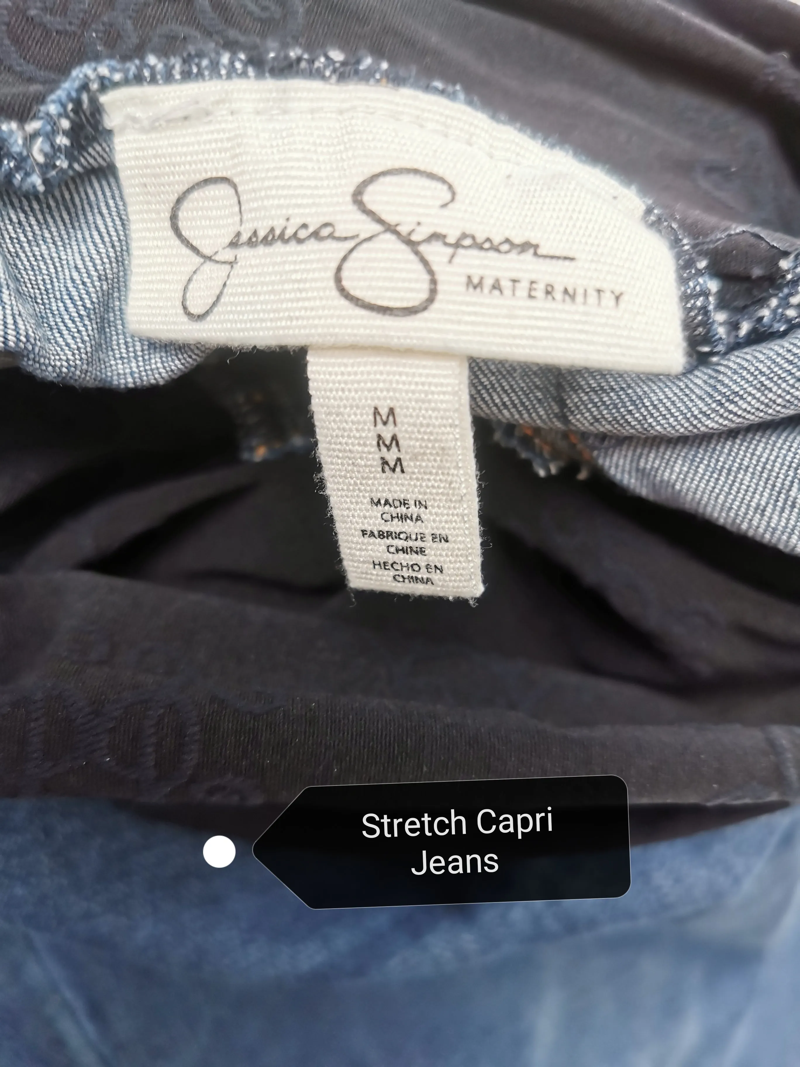 WOMENS SIZE MEDIUM - JESSICA SIMPSON MATERNITY, Cropped Skinny Jeans, Full Belly Panel EUC B11