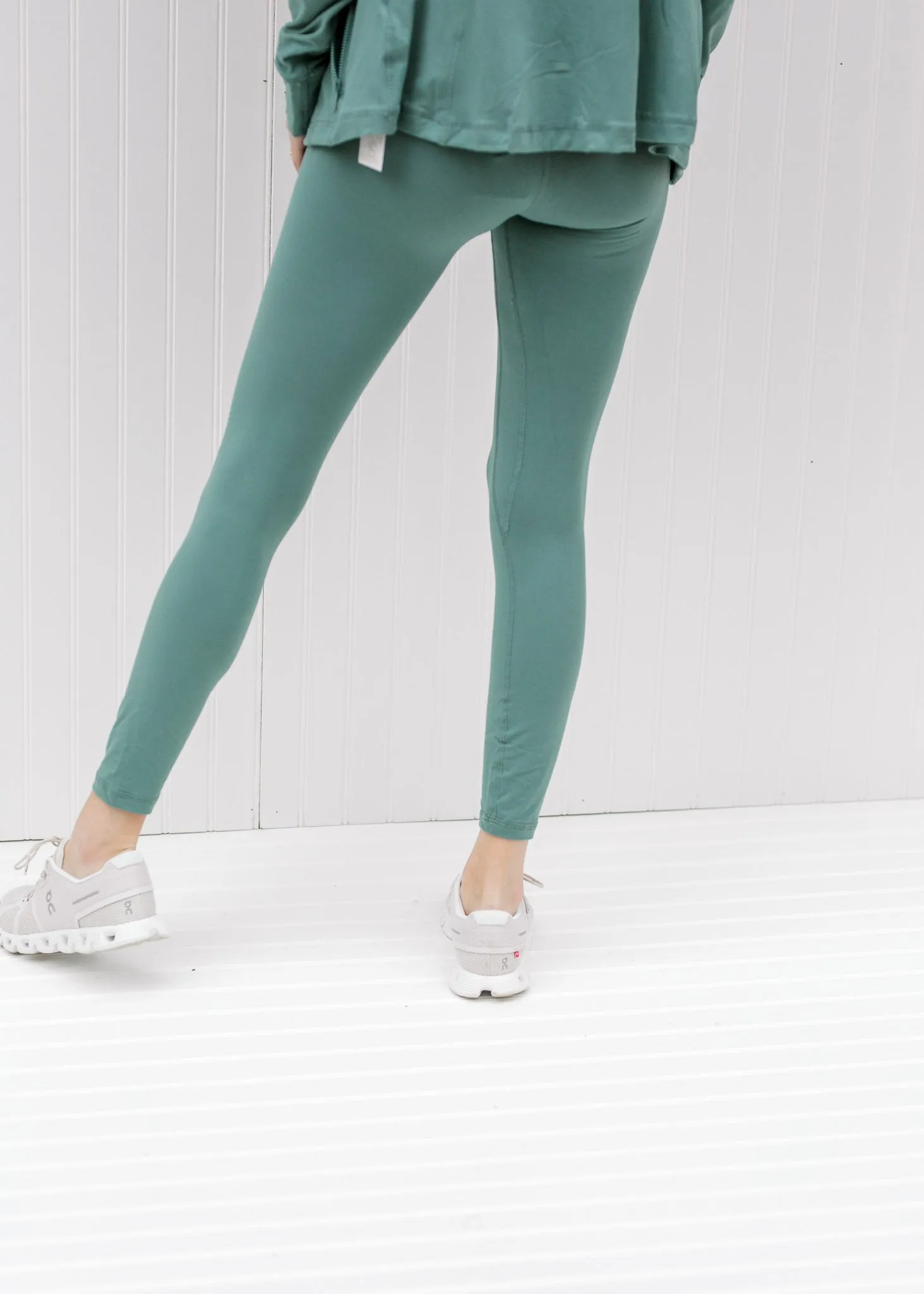 X Teal Two Line Yoga Leggings