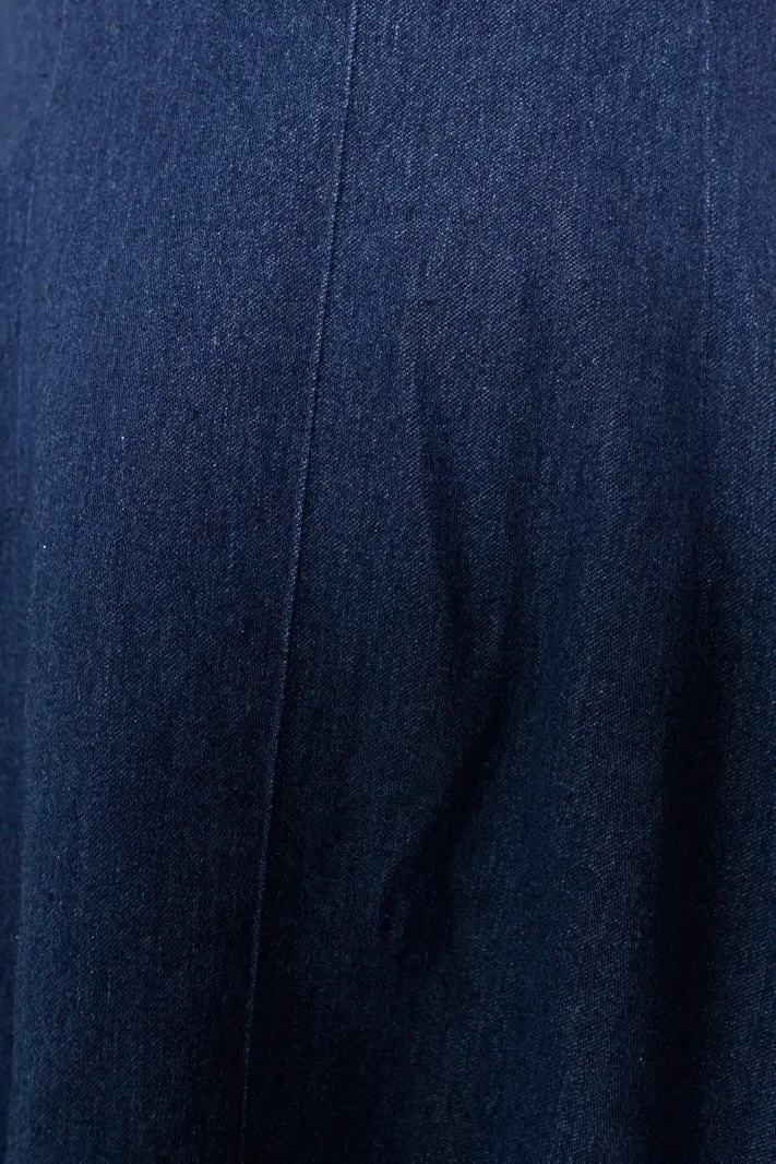 XAYAH FLOWY DENIM MIDI  DRESS - Navy