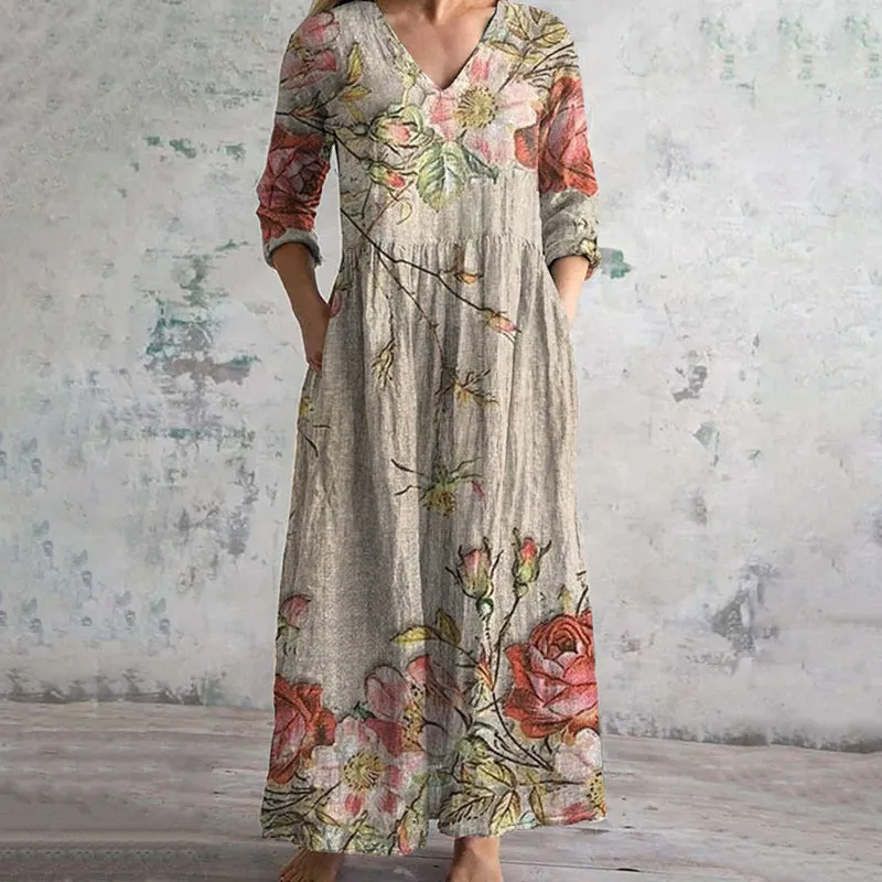Xiana - Vintage Dress with Floral Pattern