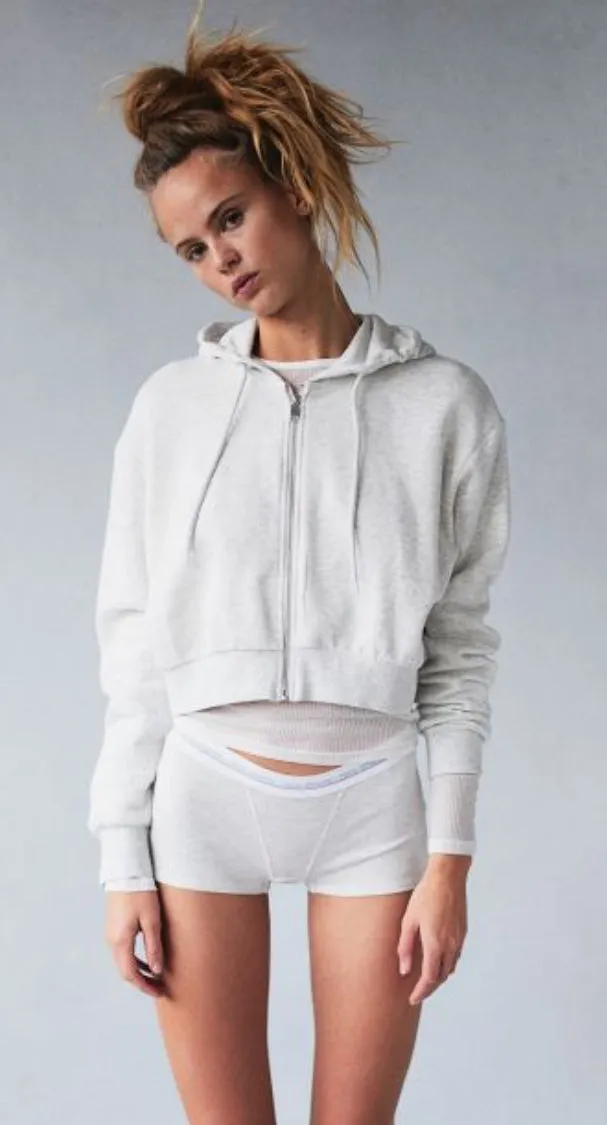 XSmall Confetti Dye Cropped Zip Hoodie