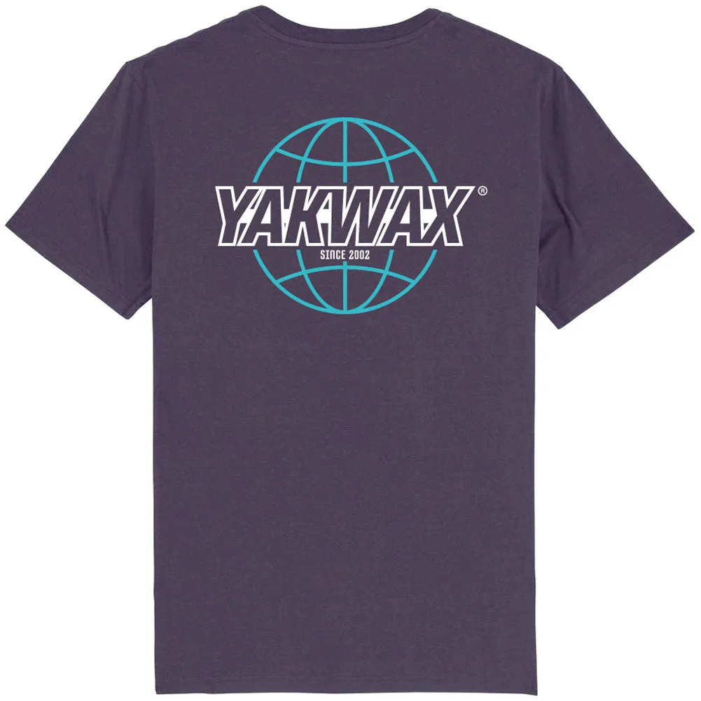 Yakwax Worldwide T-Shirt - Blackcurrant/Sky