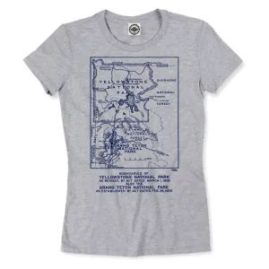 Yellowstone National Park Vintage Map Women's Tee