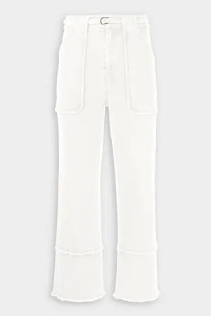 Zuri Cropped Wide Leg Pant in Ecru